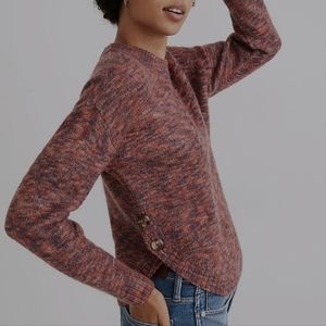 Madewell Space-Dyed Birchmont Side-Button Pullover Sweater